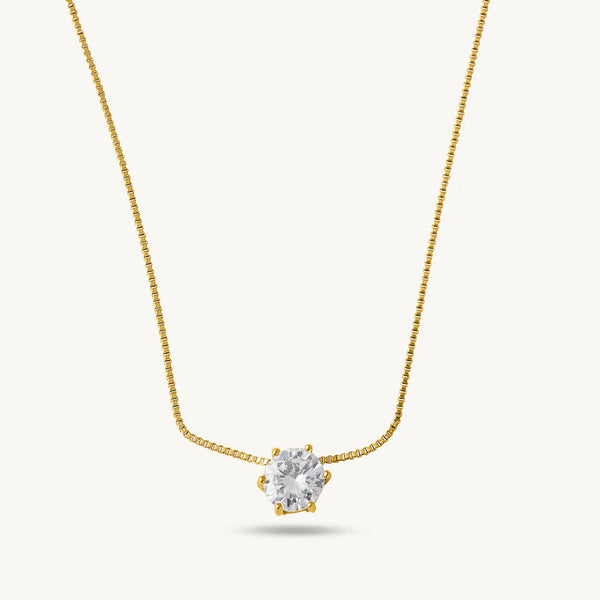 Round Solitaire Necklace